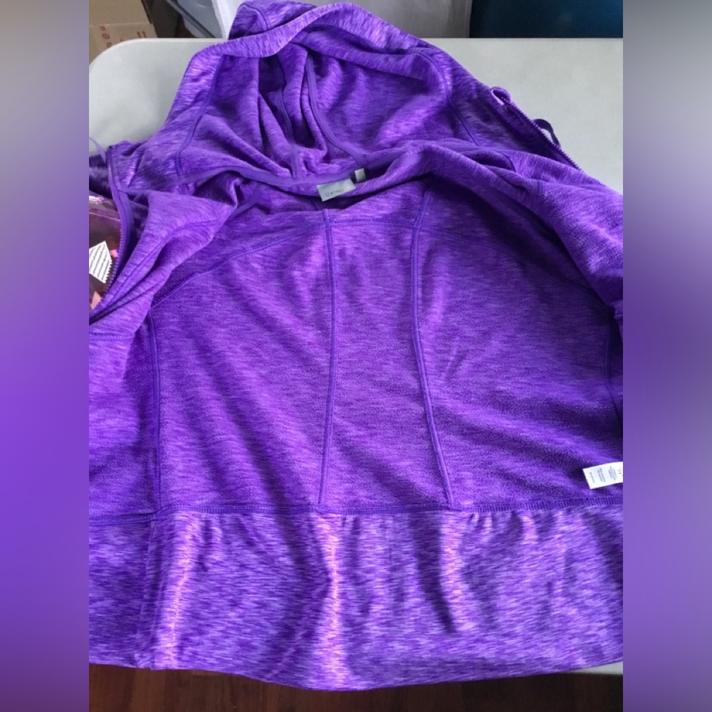 ATHLETA WOMEN’S STRENGTH HOODIE 2 FULL ZIP PURPLE AMETHYST SPACE DYE SIZE XL - Picture 9 of 15